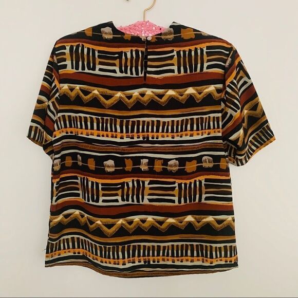 Vintage Boho Print Blouse Size Small - Picture 4 of 15